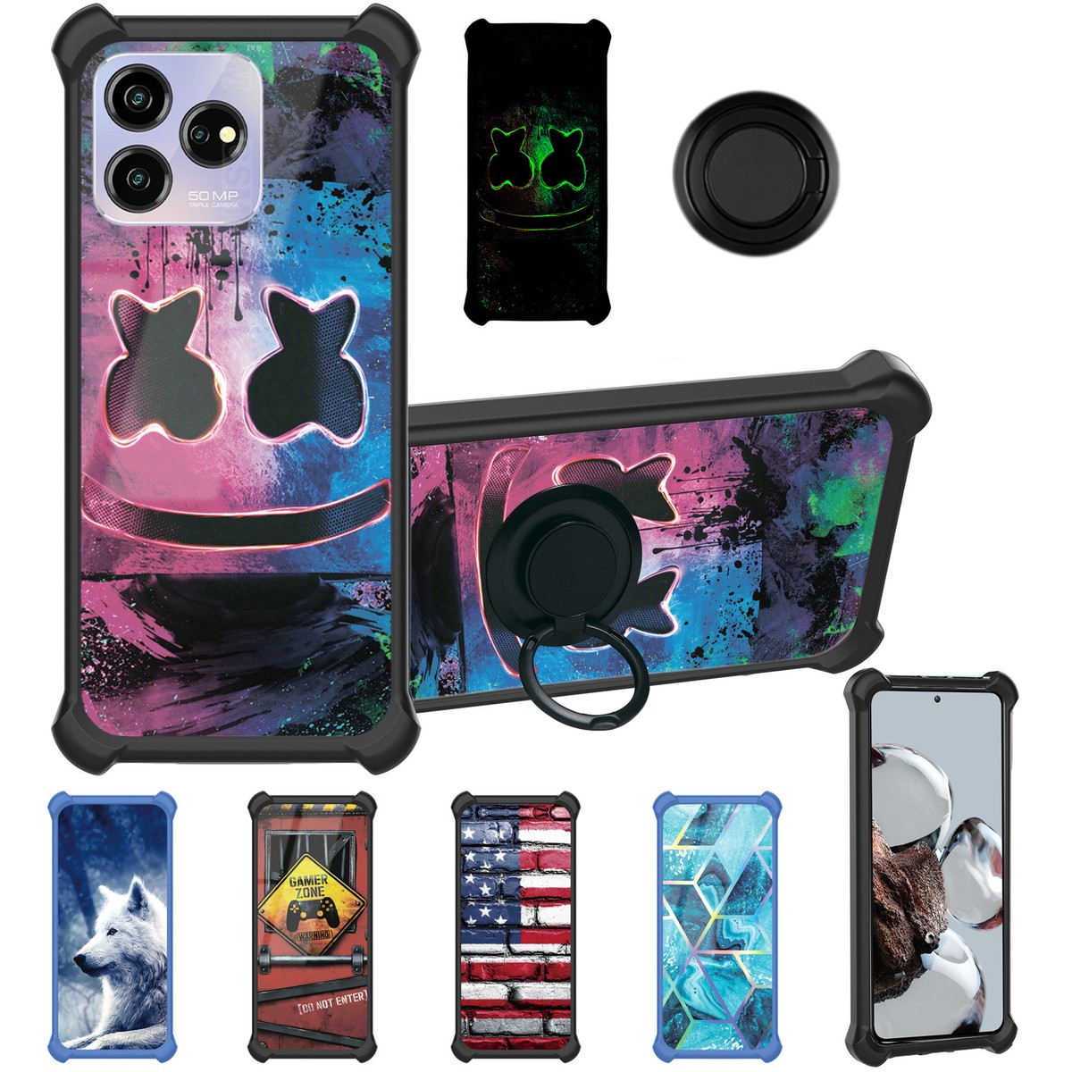 for ZTE Axon 50 Lite 8050 Phone Case Cover Glass Screen Protector T2