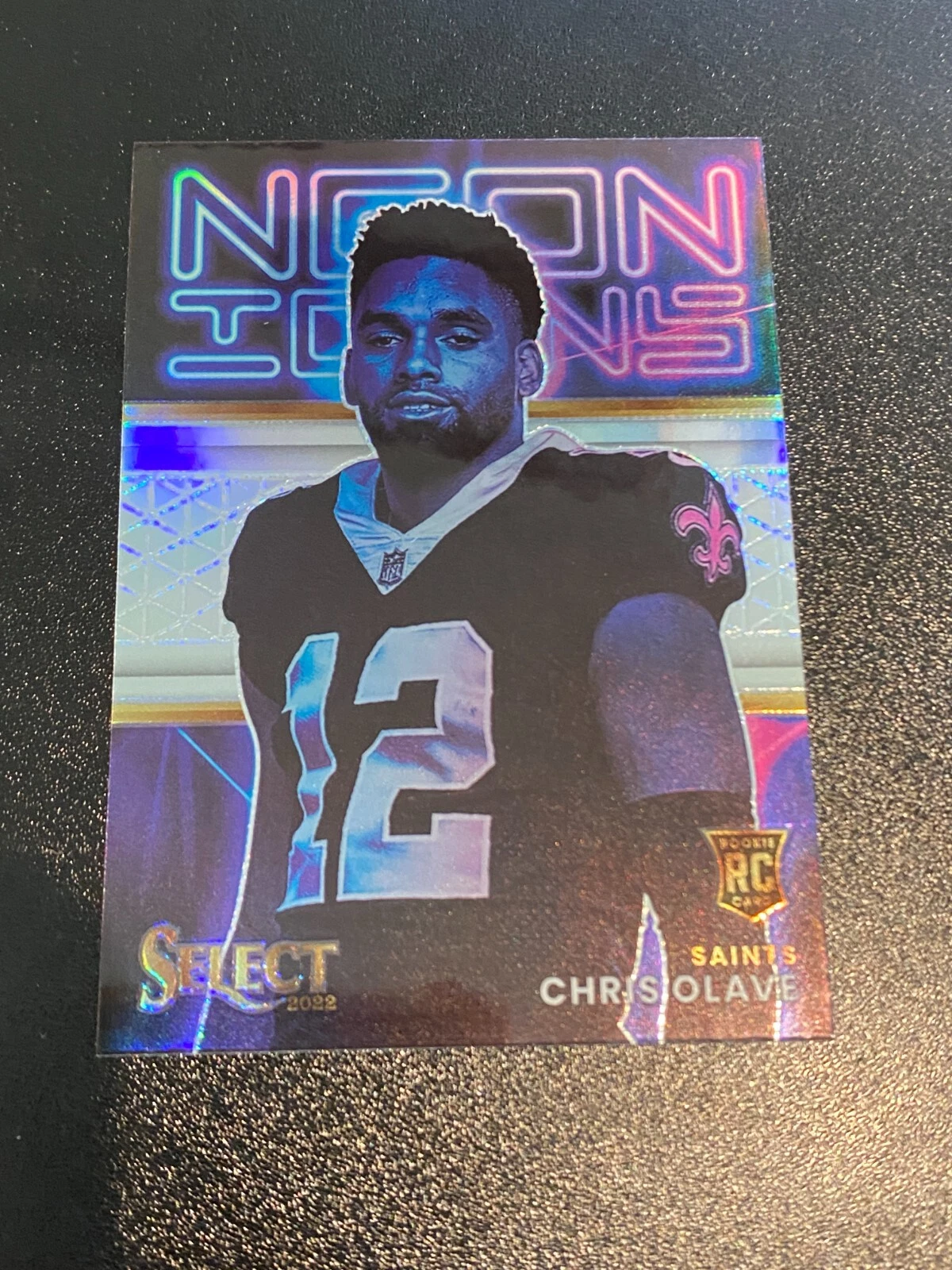 2022 Select Chris Olave Neon Icons Silver Prizm Rookie RC #NI-20 Saints