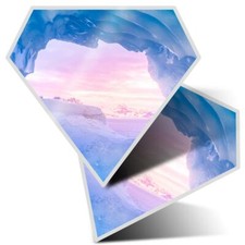 2 x Diamond Stickers 10 cm  - Blue Ice Cave  #8915