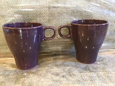 IKEA FARGRIK 21533 Set/2 STACKING /Nesting 4" Coffee Tea MUG in EGGPLANT 8 oz