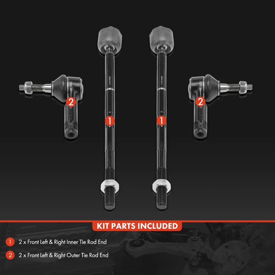 Extremo de barra de amarre interior y exterior delantero 4 piezas para Chevrolet Trax Buick Encore 2013-2022 Foto 2 de 4