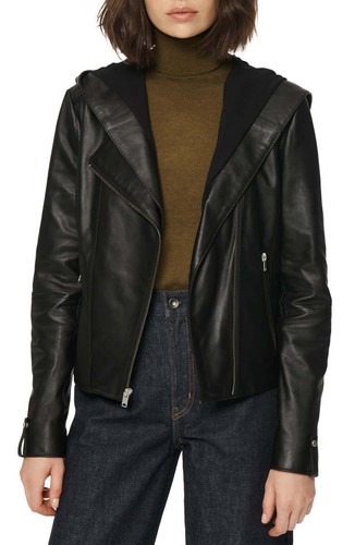 Marc New York Damen Lunar Echtleder Jacke mit Kapuze - Bild 4 von 7