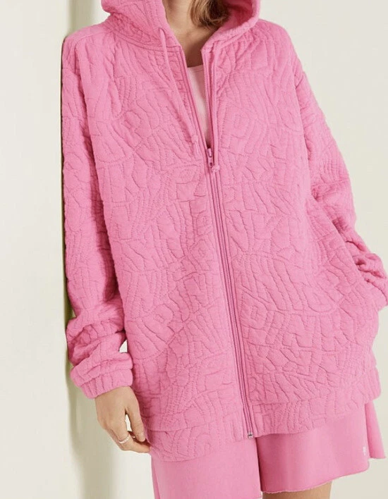 UNDERCOVER Felpa con cappuccio Victoria's Secret ROSA trapuntata pile zip intera campus rosa da sogno taglia M