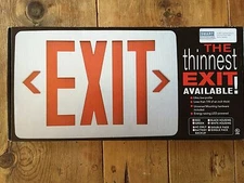 Super Thin Exit Sign - 7/8's " - Red LED  - LED Free Shipping! New In Box Large