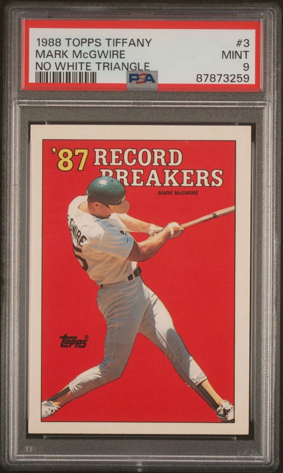 1988 Topps Tiffany MARK MCGWIRE #3 Record Breaker ATHLETICS PSA 9 - New Grade