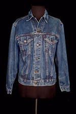 RARE VINTAGE LATE 1970'S BIG E LEVI BLUE DENIM JACKET SIZE SMALL 525 ON BUTTON