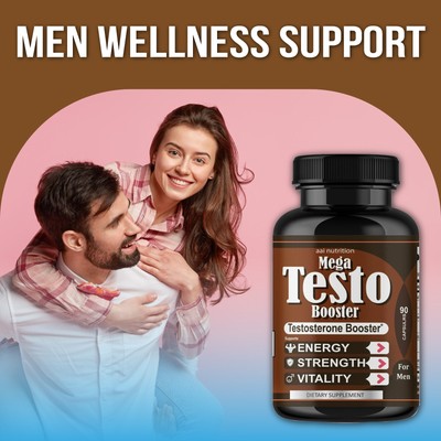 Testosterone Booster for Men, 10X Max Strength, Boosts Energy, Stamina 05/12/25