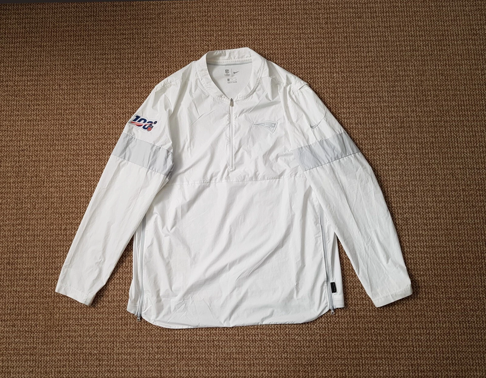 COACH Giacca Nike New England Patriots NFL 100 anni leggera allenatore top taglia XL