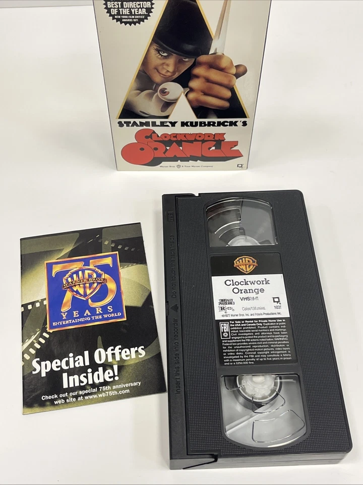 A Clockwork Orange VHS 1991 Stanley Kubrick Cult Classic Movie Time Warner 1971 - Image 4 of 4