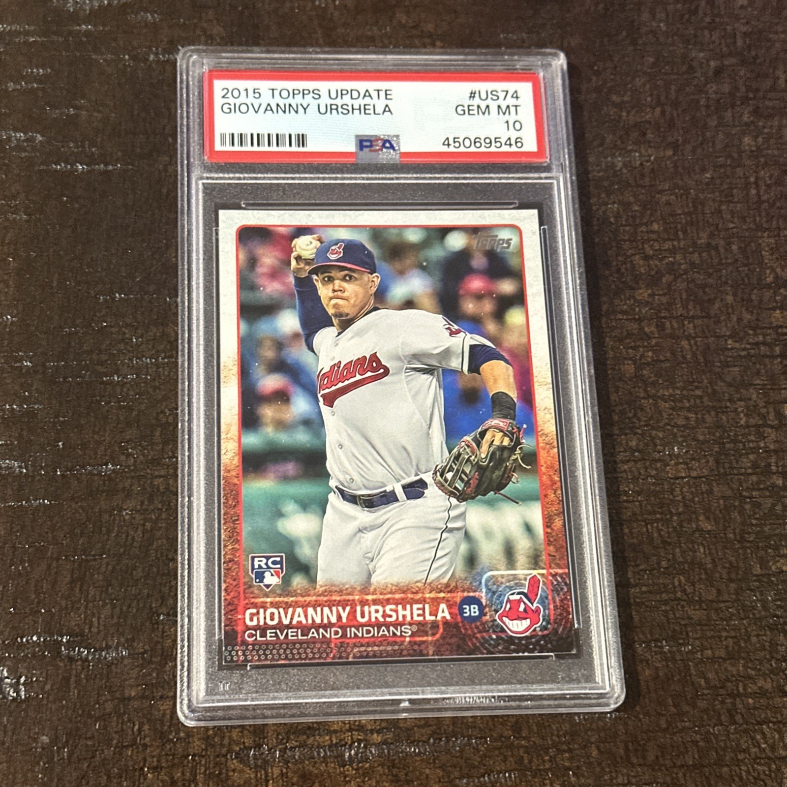 2015 TOPPS UPDATE #US74 GIOVANNY URSHELA RC PSA 10