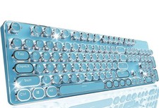 104 Keys Aesthetic Typewriter Keyboards with White Backlit, Typewriter Keyboard