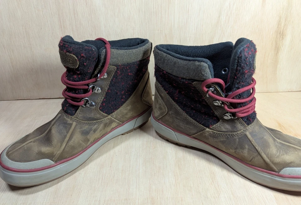 Keen Elsa II Ankle Boots Womens Size UK 5 Brown Red Duck Wool Waterproof Winter - Image 3 of 4