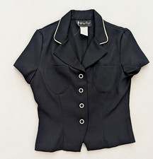 All That Jazz Vintage 90s Women's Blazer Jacket Size 9/10 Black Short Sleeve