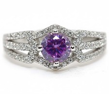 1CT Natural Amethyst  Topaz 925 Sterling Silver Ring Jewelry Sz 7 MK6-5