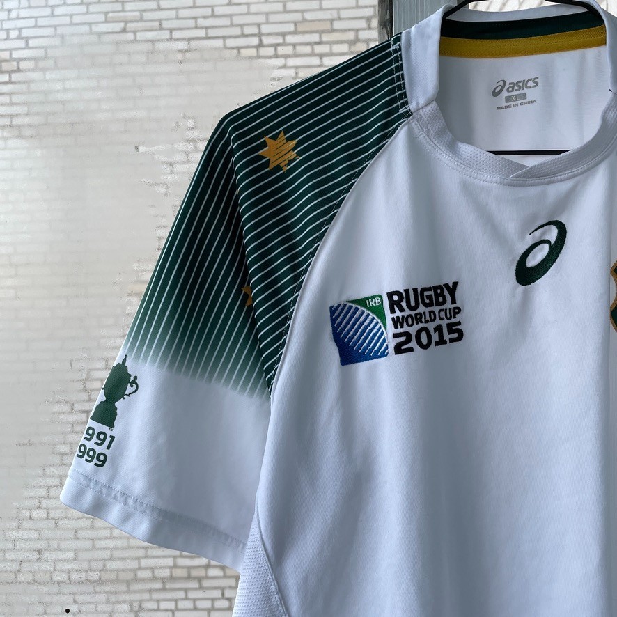 Asics Australia Rugby World Cup 2015 Jersey – White/Green – Size XL thumbnail 4