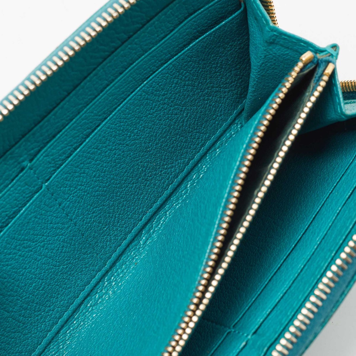 Miu Miu Green Leather Zip Around Wallet | eBay