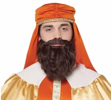Gaspar The Wise Man Three King Christmas Mens Costume Brown Moustache & Beard