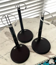 7.5" Base DARK WOOD DOLL / BEAR DISPLAY STAND w/ Felt Pads ~Extends to 14" NEW