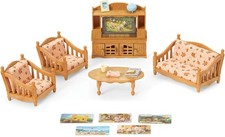 Calico Critters Comfy Living Room Set - Toy Dollhouse Furniture for Ages 3 