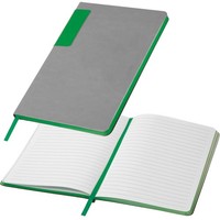 Notizbuch Mit Farbigen Rand / Din A5 / 160 Linierte Seiten / Farbe: Grau-GrüN