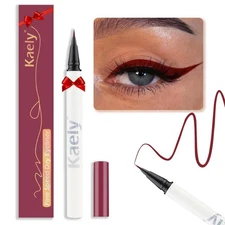evpct 1Pcs Wine Red Waterproof Colored Eyeliner Liquid Eye Liner Set Long Las...