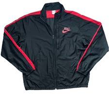Vtg NIKE Gray Tag Full Zipper Color Block Black Red Windbreaker Jacket Men s XL