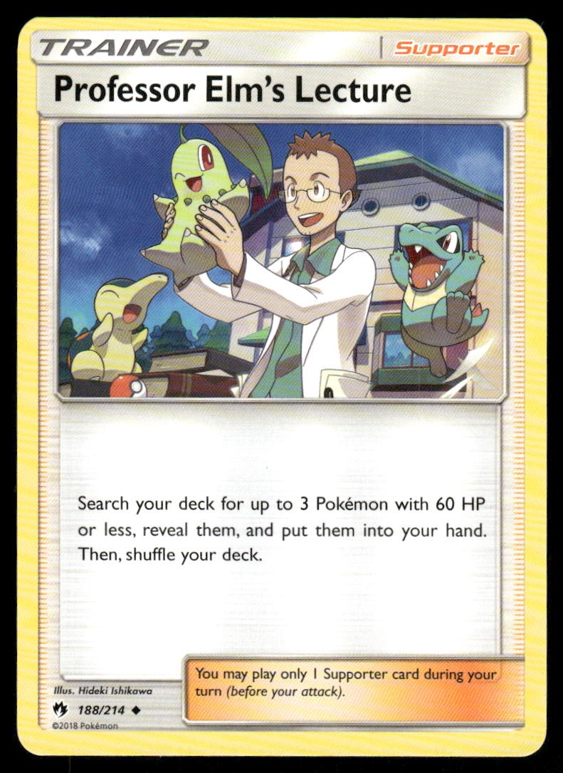 2018 Pokemon Professor Elm's Lecture Uncommon Lost Thunder 188/214 NM