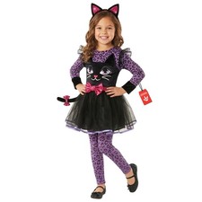 Kids Purple Cat Costume Toddler Girls Cute Animal Halloween Dress Ears Leggings