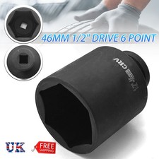 46mm 1/2" Drive Axle Hub Nut Socket 6-Point Deep Impact Socket For Garage Tool