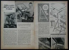 Draft Board Drawing Table 1948 How-To build PLANS adjustable