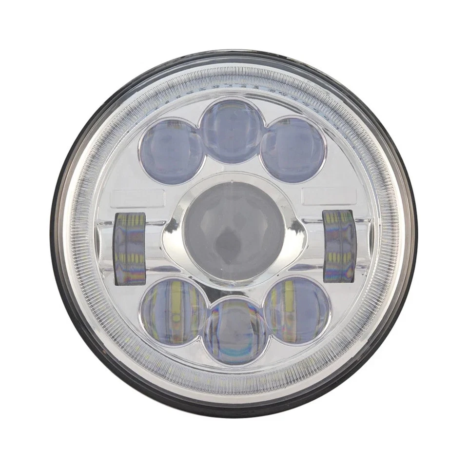 For Mack MR 1981-1997 TRUX 7" Round Chrome Halo Projector LED Headlight H6024 - Image 1 of 4
