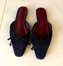 STAUD Gina Navy Suede Mule  EU 36 Slip- Original Retail $325
