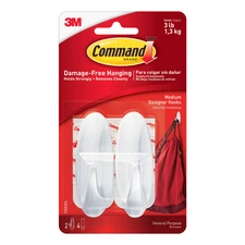 Command Medium Designer Hooks [Removable]: 2-pack (White)