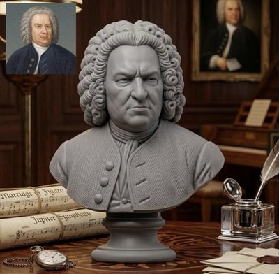 Johann Jean Sebastian Bach Büste Statue Skulptur Studie Dekor Js Bach Komponist