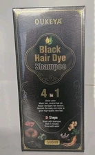 OUKEYA Black Hair Dye Shampoo 500ml 4 in 1 Natural Black Color Fast