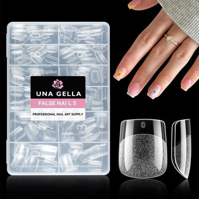 UNA GELLA Tips für Gelnägel Extra Kurze Quadrat, 216 Stück 12 Größen Nailtips Pr