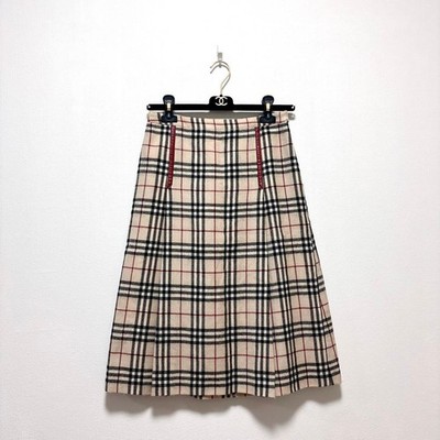 Women JP-size M Skirt Burberry Blue Label Plaid Pleated Skirt 38