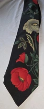 LEONARD Paris Dress Tie Men's 100% Silk Black Multicolor Designs