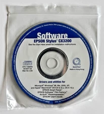 Vintage 2002 Epson Stylus CX3200 Software CD-Rom