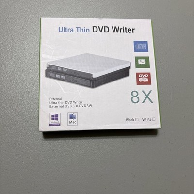 External Ultra Thin DVD Writer USB 3.0 DVDRW NEW! Open Box