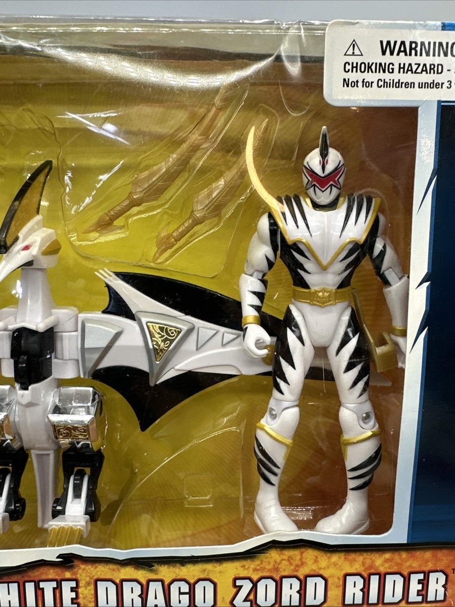 【T033】パワーレンジャー ディノサンダーホワイト ドラゴゾードライダー Power Rangers Dino Thunder White Drago Zord Rider & 5in