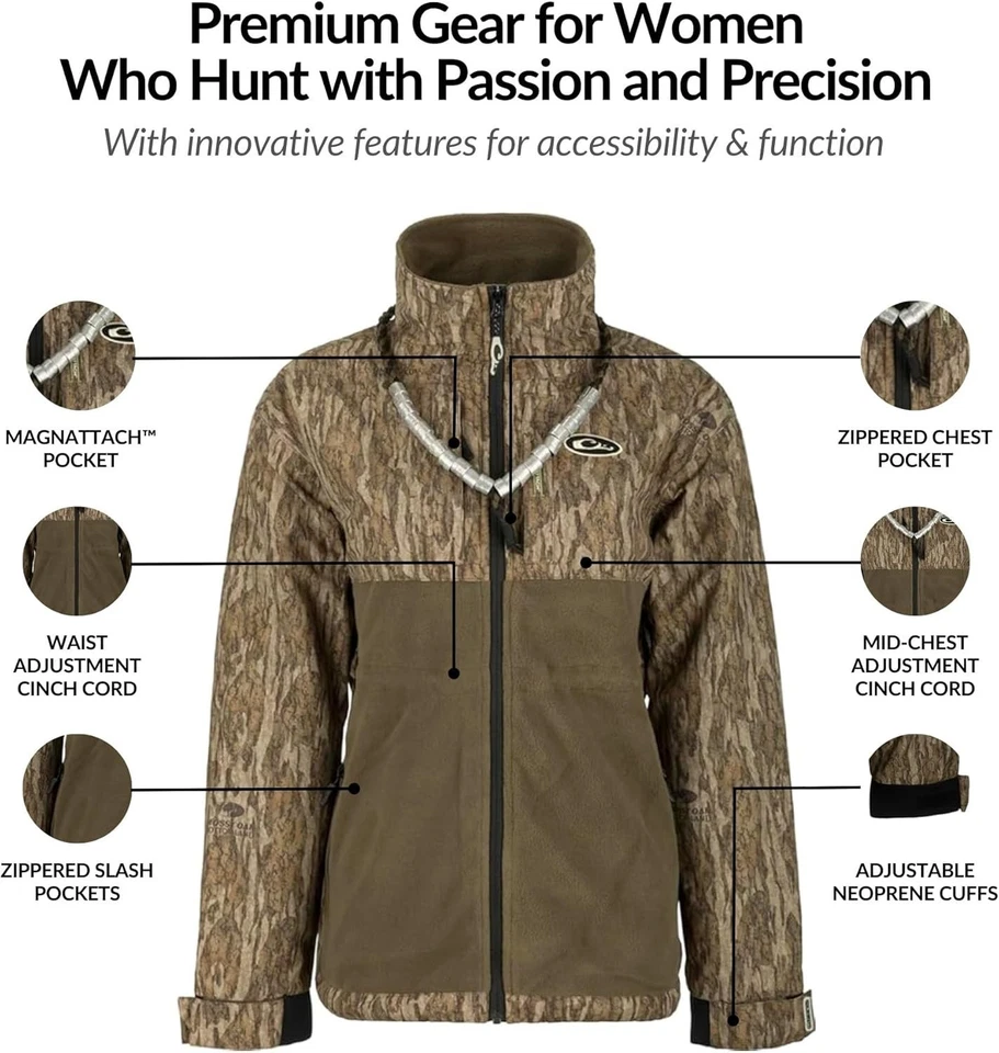 Chaqueta DRAKE Impermeable Mujer Eqwaderplus Cremallera Completa - Mediana, Patrón Roble Mossy Foto 4 de 4