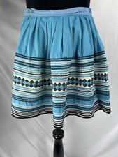 Vintage Seminole Patchwork Skirt Handmade Blue Black Rickrack Native American FL