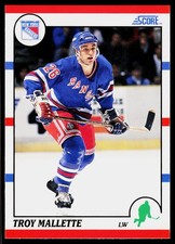 Troy Mallette, 1990-91 Score American, #288, New York Rangers, RC