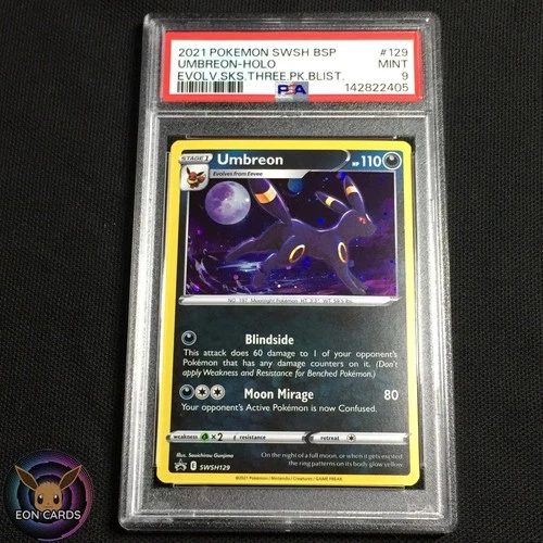 Umbreon HOLO SWSH129 (PSA 9 MINT) Black Star PROMO Pokemon Cards