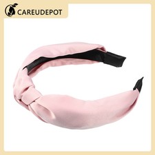 1Pcs Silk Knotted Headband Knot Cross Hairband for Women Pink 1.2" Wide