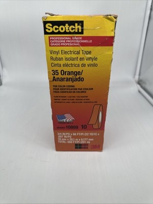 10-pack Scotch 3/4 in. x 66 ft. #35 Electrical Tape Orange