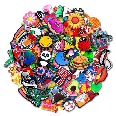 30 Pcs Mixed Pvc Shoe Charms Lot Different Charms Fit For Croc Clog Sandals USA