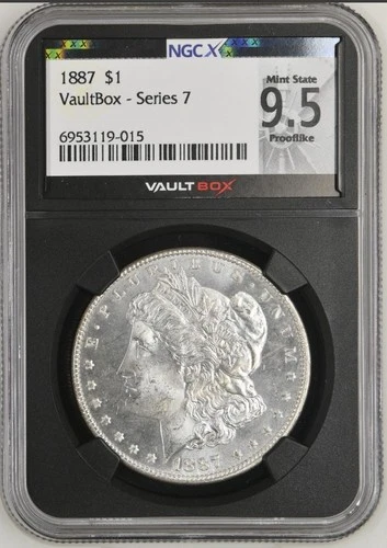 1887 $1 Morgan Silver Dollar MS PL NGCX-9.5