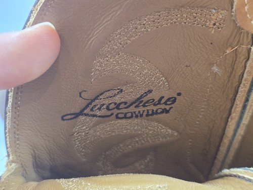 SIZE 9 2E WIDE Lucchese Smooth Ostritch Tan Cowboy Boots - Picture 8 of 15